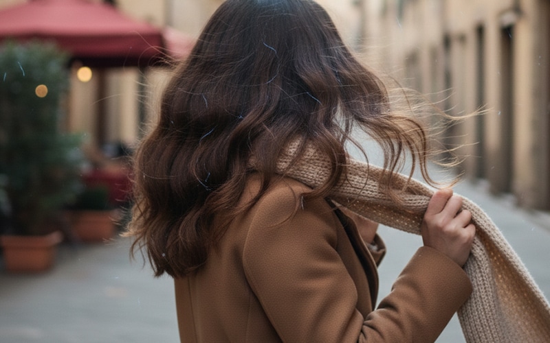 マフラーをした女性