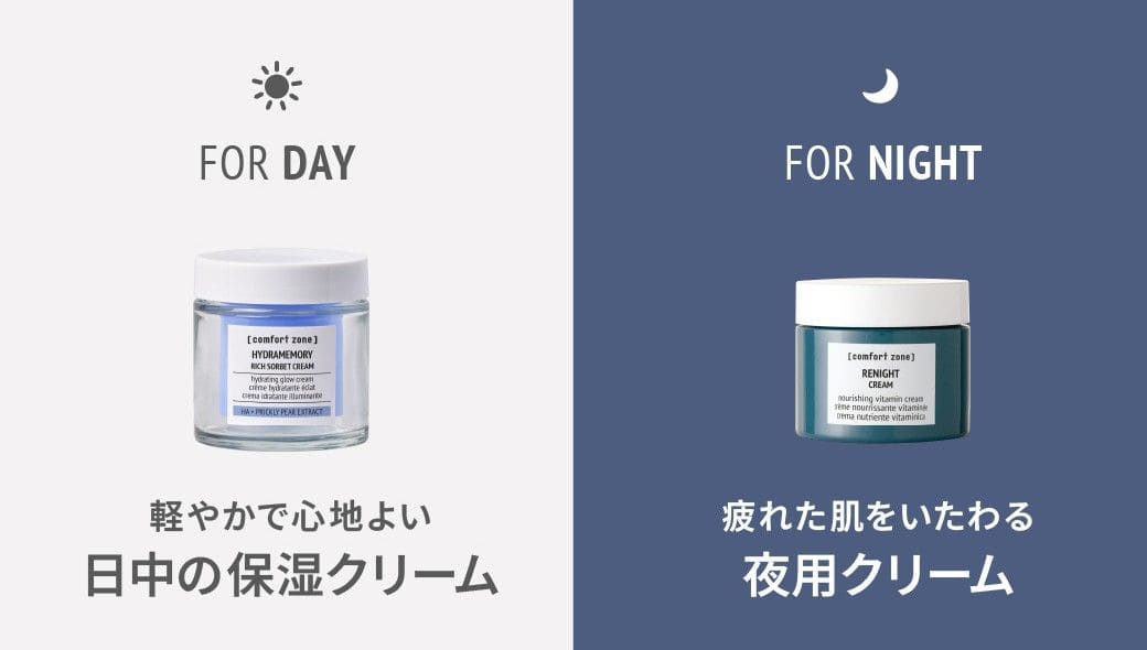 日中用と夜用のクリームの使い分け